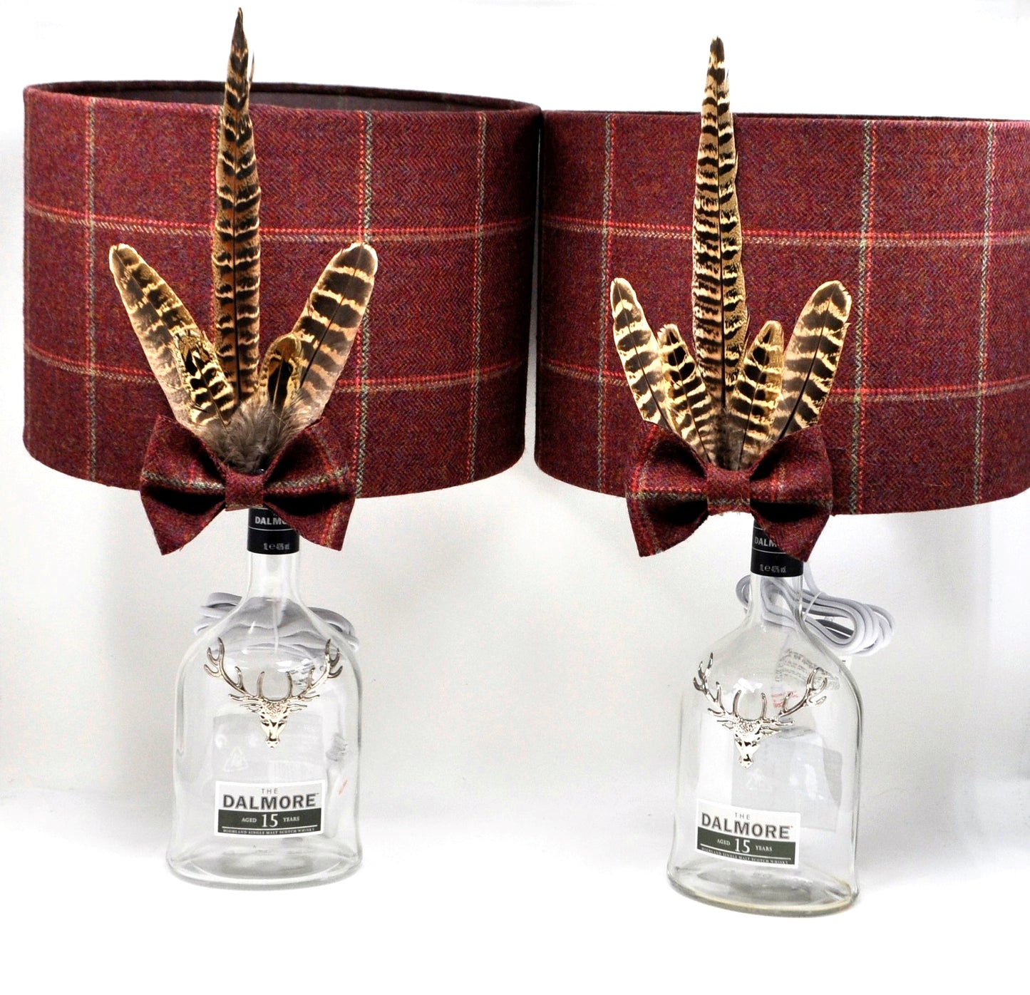 Yorkshire Tweed Lampshade with real Pheasant Feathers