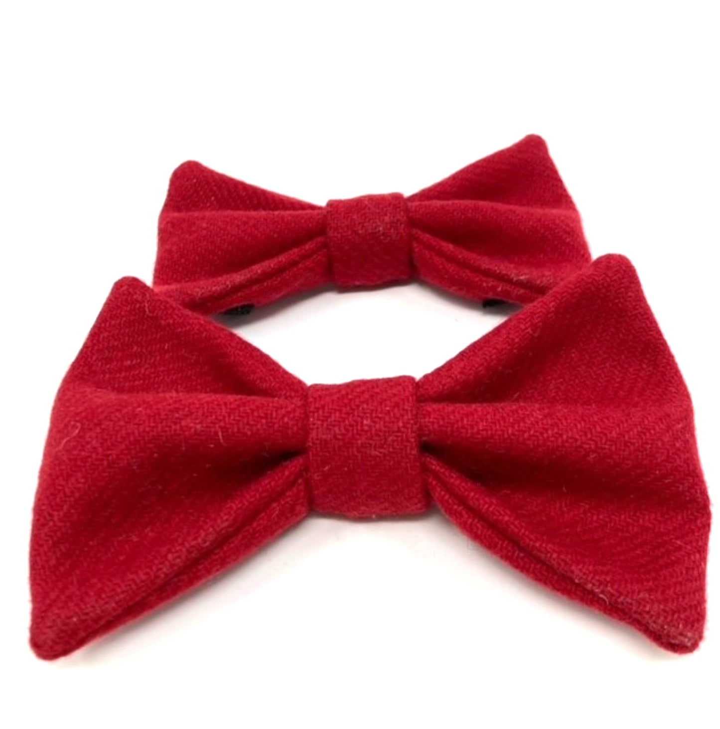 Tweed Dog Collar - Plain Red